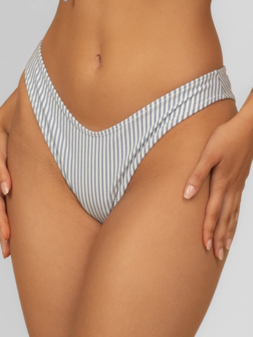 Montce Blue and White Striped Bandeau Bikini - Picture 11 of 14